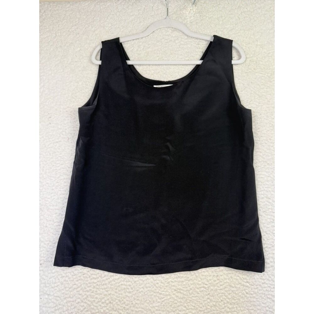 Westbrook Classics Shirt Womens Medium Black All Silk Tank Sleeveless Top Blouse